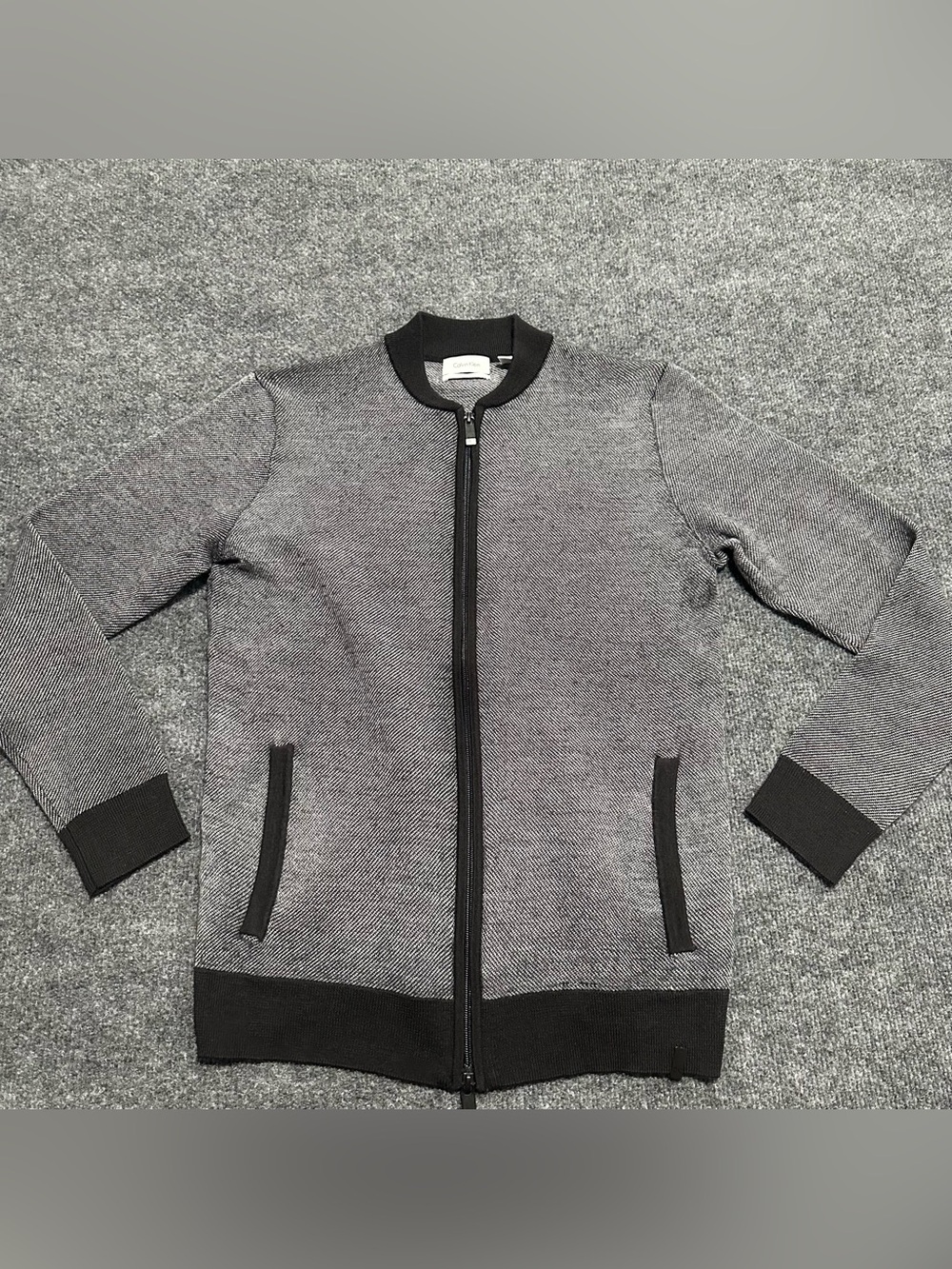 Calvin Klein Gray Knit sweater with Black Trim